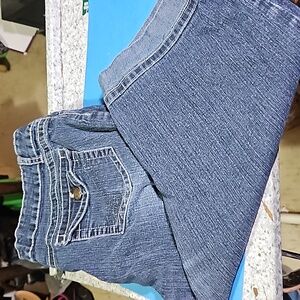 Apollo Womens Capri Jeans Cuffed Embroidered Size 16 Blue Denim